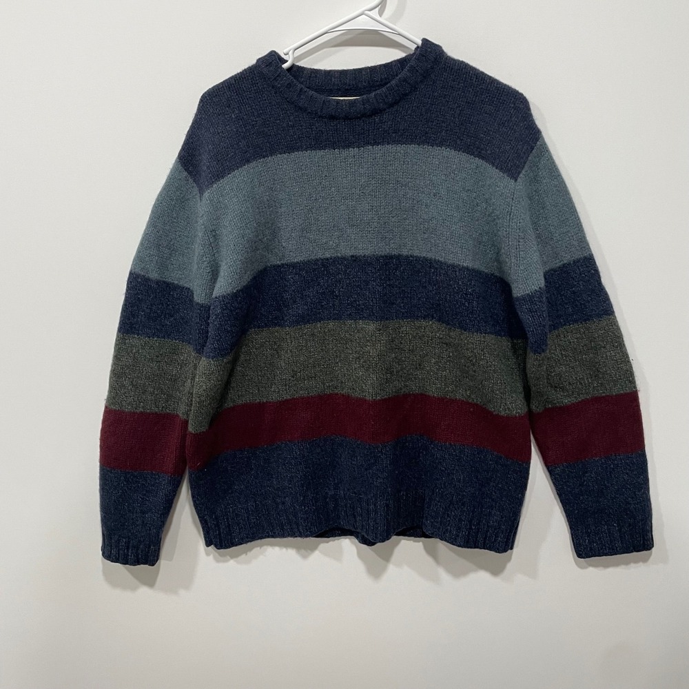 American Eagle Outfitters Mens Striped Lambswool Sweater Size L Vintage